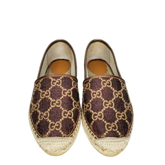 Gucci GG Heritage Metallic Espadrille Flats - Picture 2 of 8